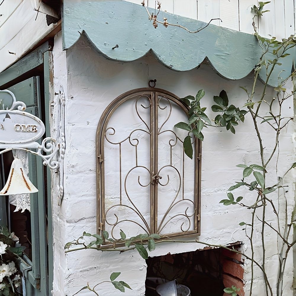 フレンチ アンティークアイアン 窓枠 窓辺 ウォールデコ 窓格子 お洒落