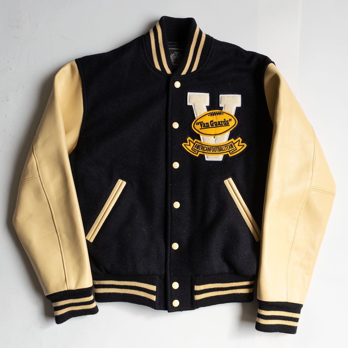 美品】 VAN JAC 【袖レザー スタジャン】M ヴァン ワッペン スタジアム