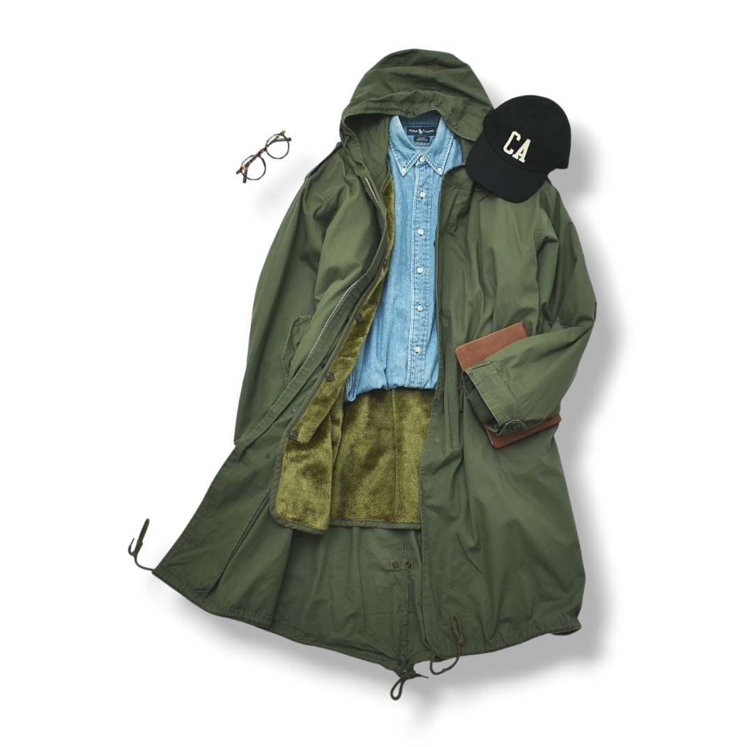 M-51】 HOUSTON ヒューストン ライナー付 モッズコート 青島コート