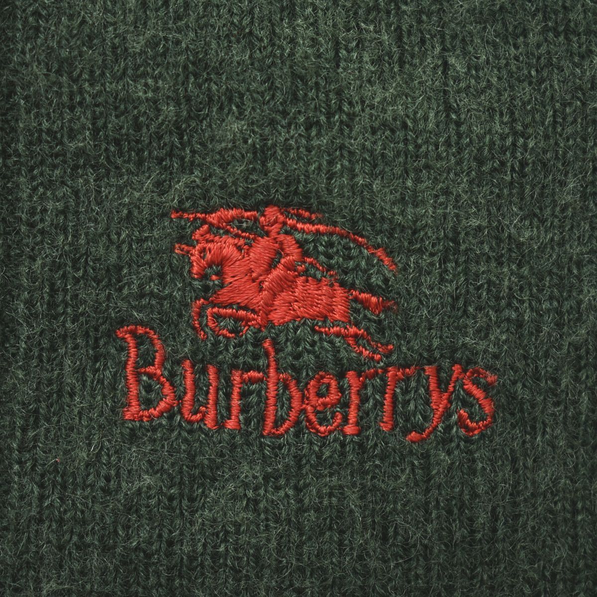 90s 英国製 バーバリー ショルダー エルボーパッチ ニット セーター L