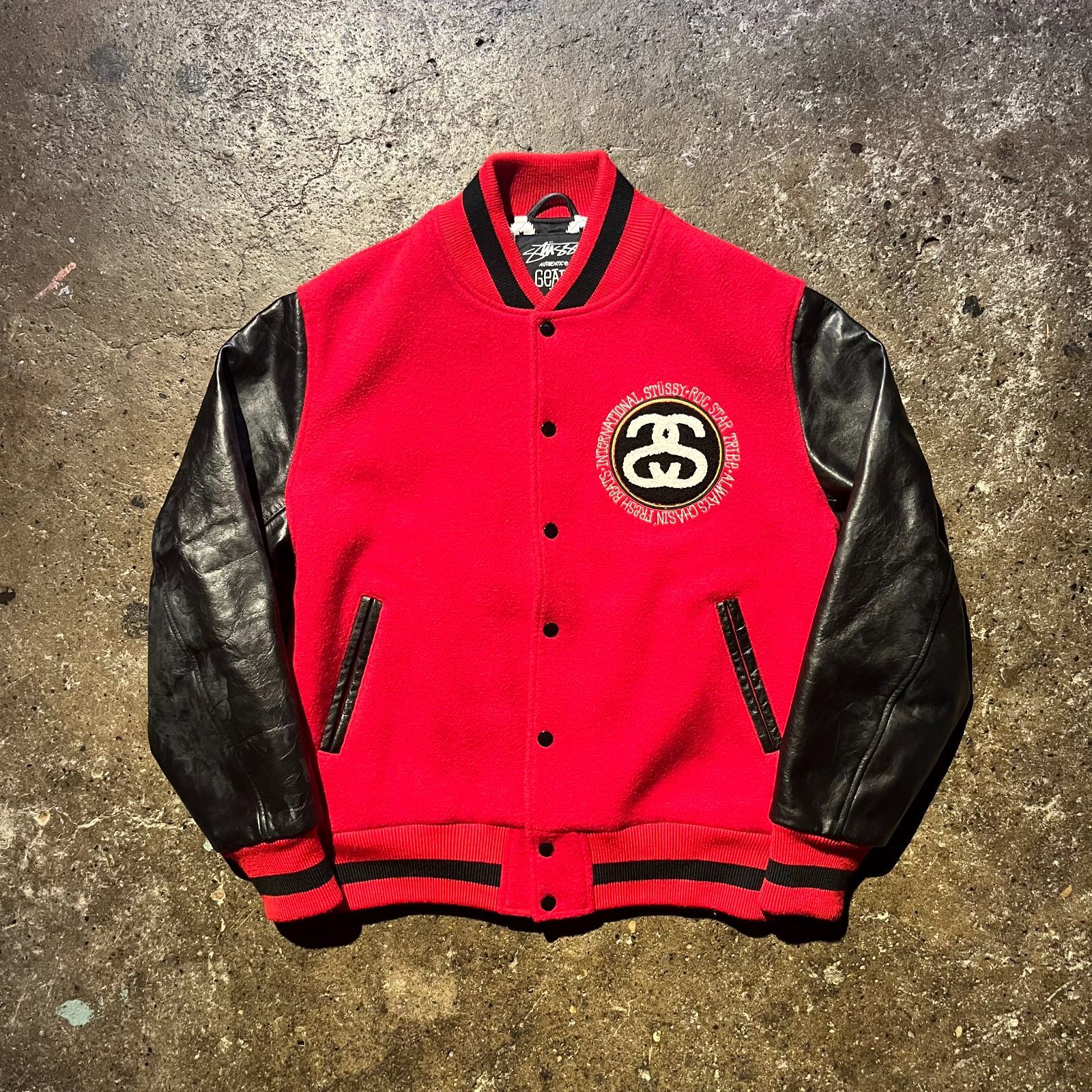 STUSSY × ROC STAR Varsity Jacket L ステューシー ロックスター バー