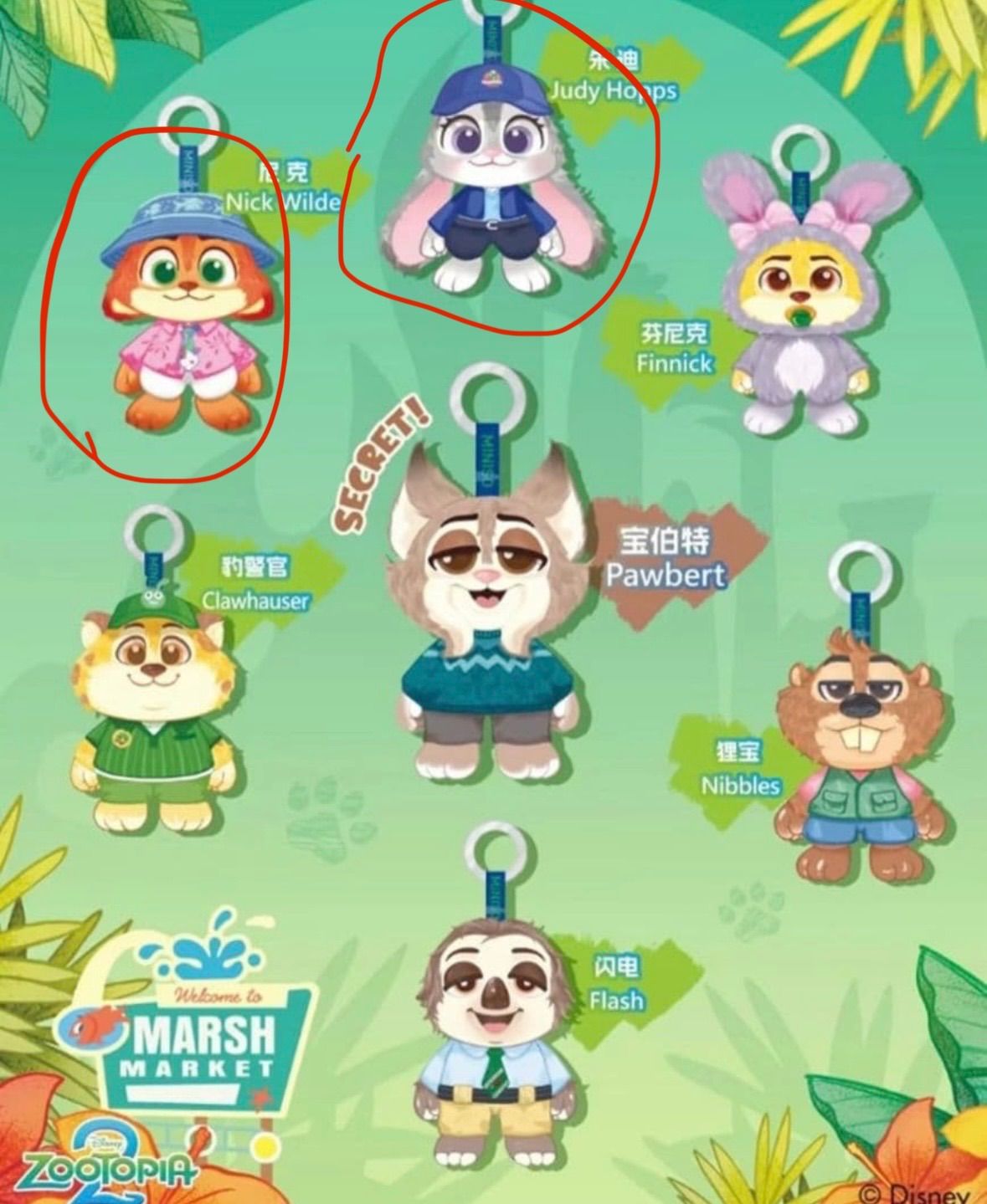 2点セット ニック ジュディ MINISO マスコット ぬいぐるみキーホルダー