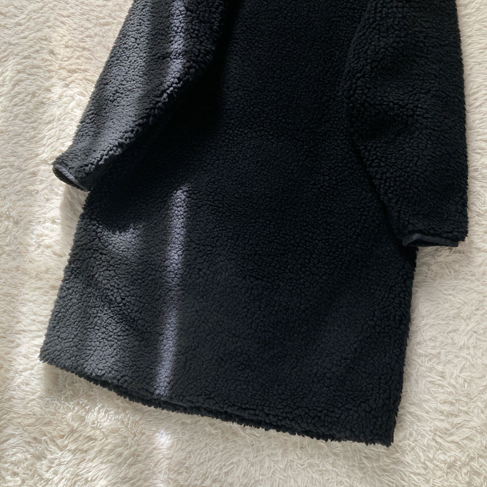 美品 ハイク HYKE ボアコート ロング 黒 ブラック レディース 1 M相当