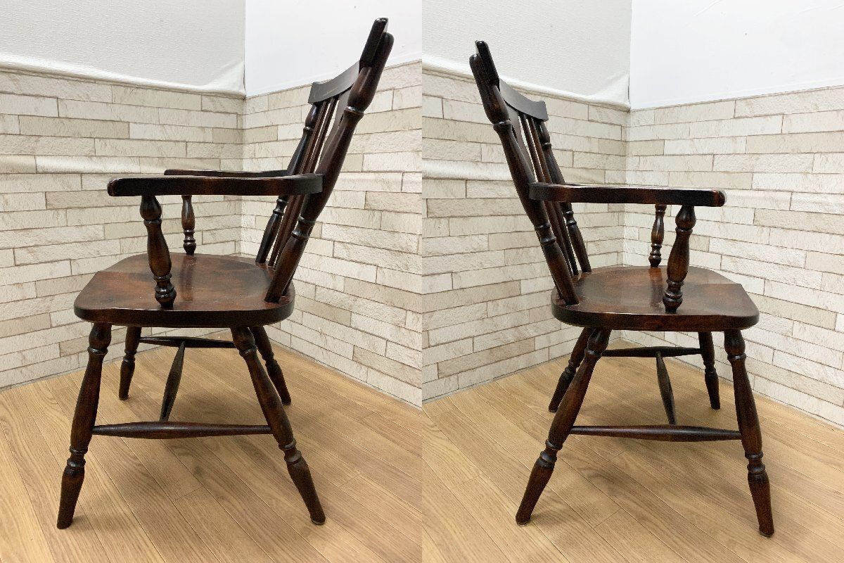 ◇北海道民芸家具 ウィンザーチェア アームチェア ダイニングチェア 樺