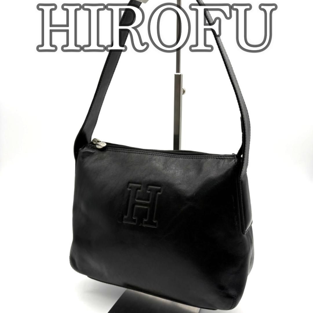 ヒロフ HIROFU レザー ショルダーバッグ ブラック ワンショルダー H
