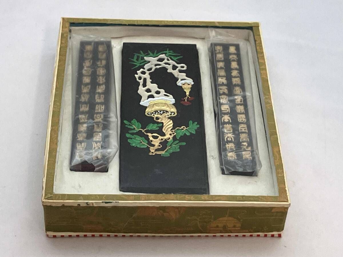 未使用品 超希少品】中国書画墨 古墨 唐墨 徴州旌徳胡開文製 3点セット
