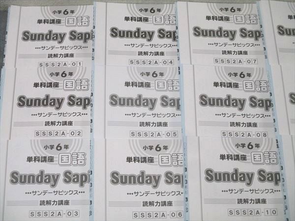 SAPIX 小学6年 単科講座 国語 サンデーサピックス 読解力講座 SSS2A-01