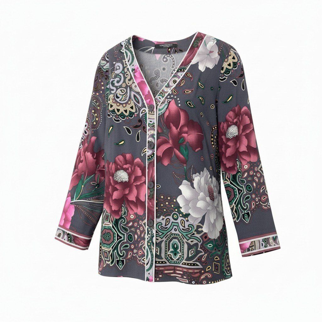 83b23 LEONARD レオナール Vネックカーディガン カンカン素材 美しい