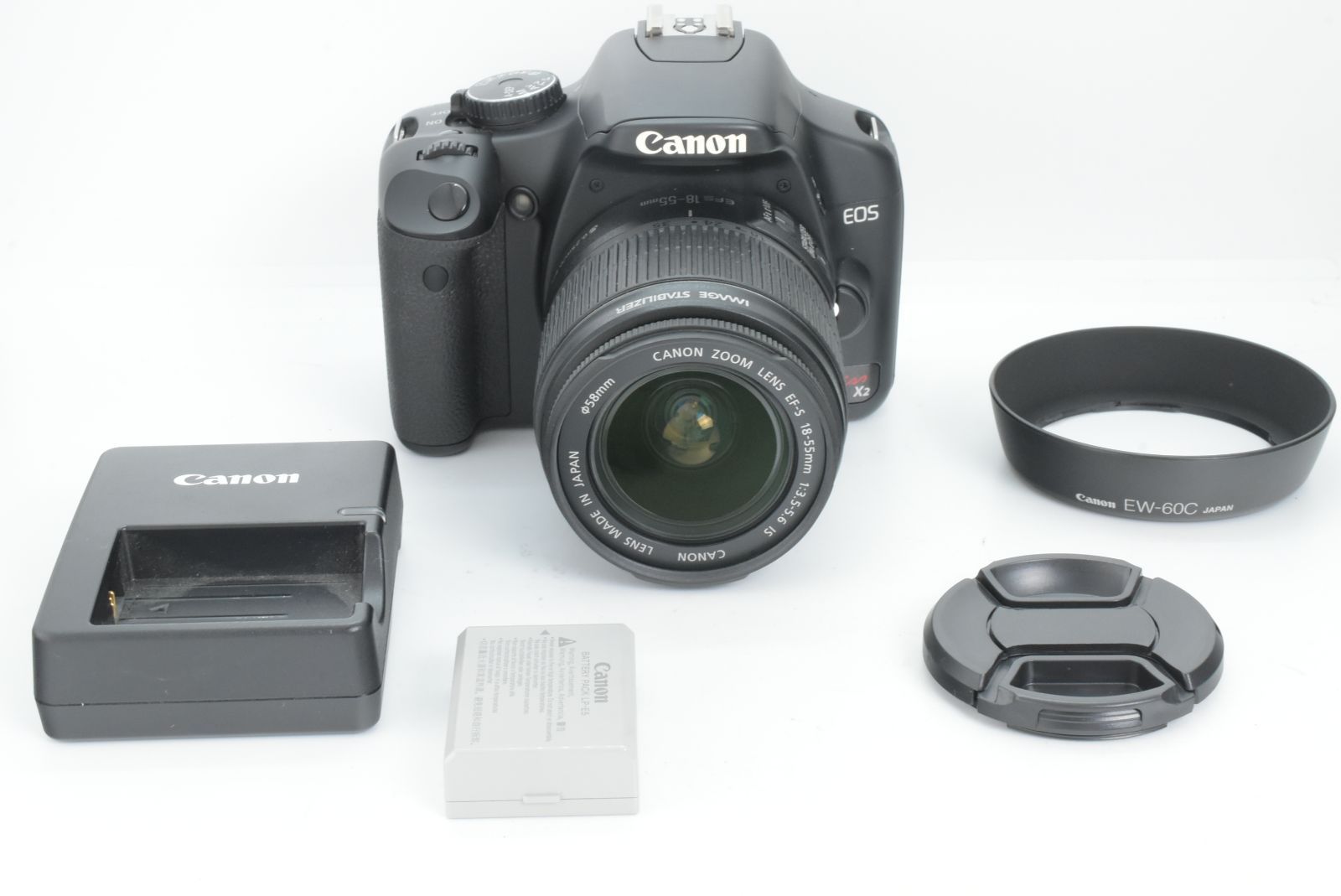 美品 SC185回】Canon EOS Kiss X2 w/Zoom Lens EF-s 18-55mm F3.5-5.6