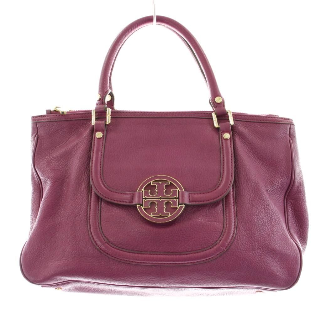 トリーバーチ TORY BURCH トートバッグ ハンドバッグ レザー ロゴ 紫