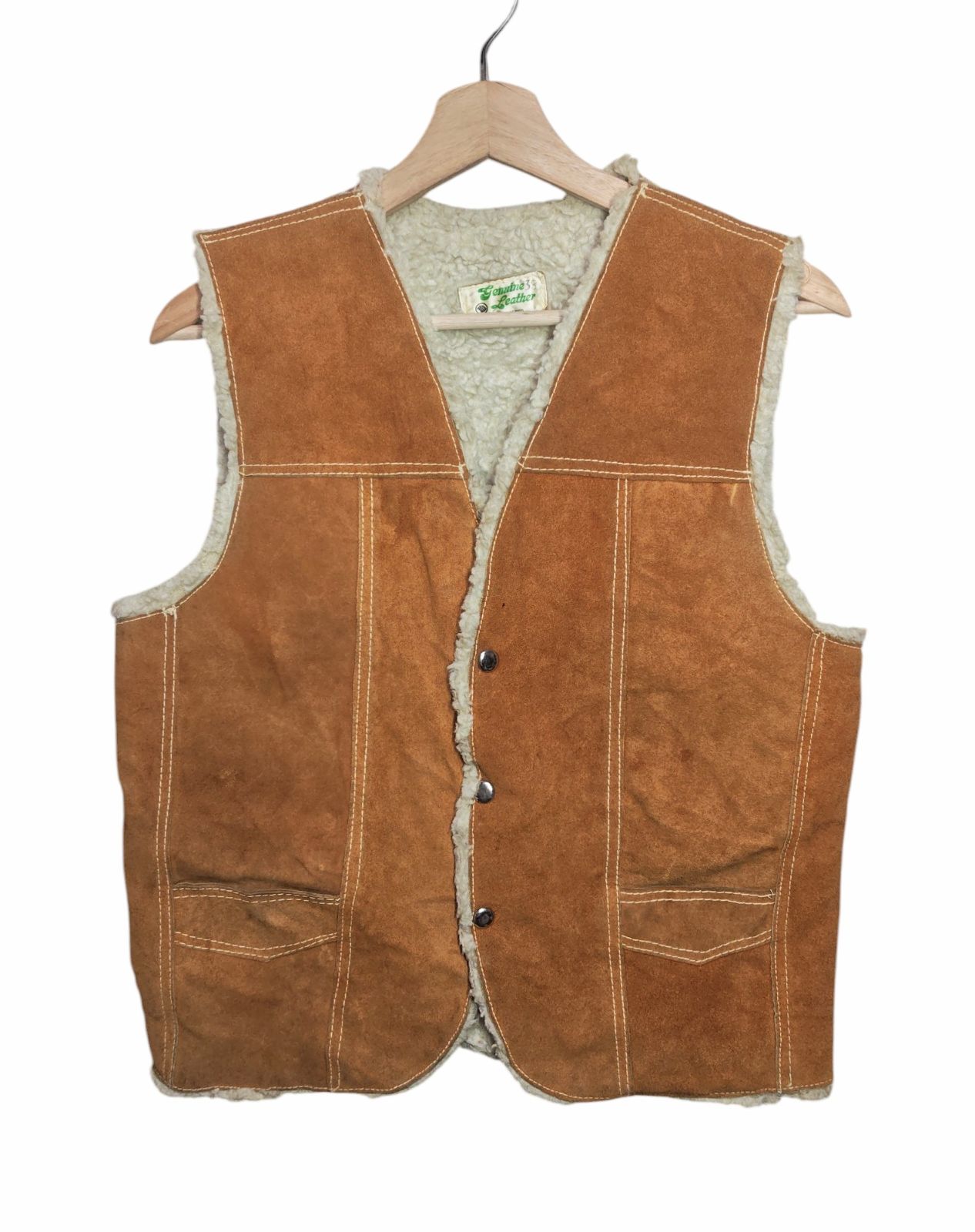 70s-80s メキシコ製 Genuine Leather ボアライナー スエードレザー