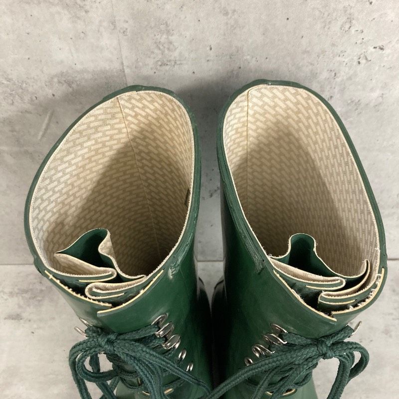HUNTER ハンター レースアップレインブーツ グリーン ラバーブーツ