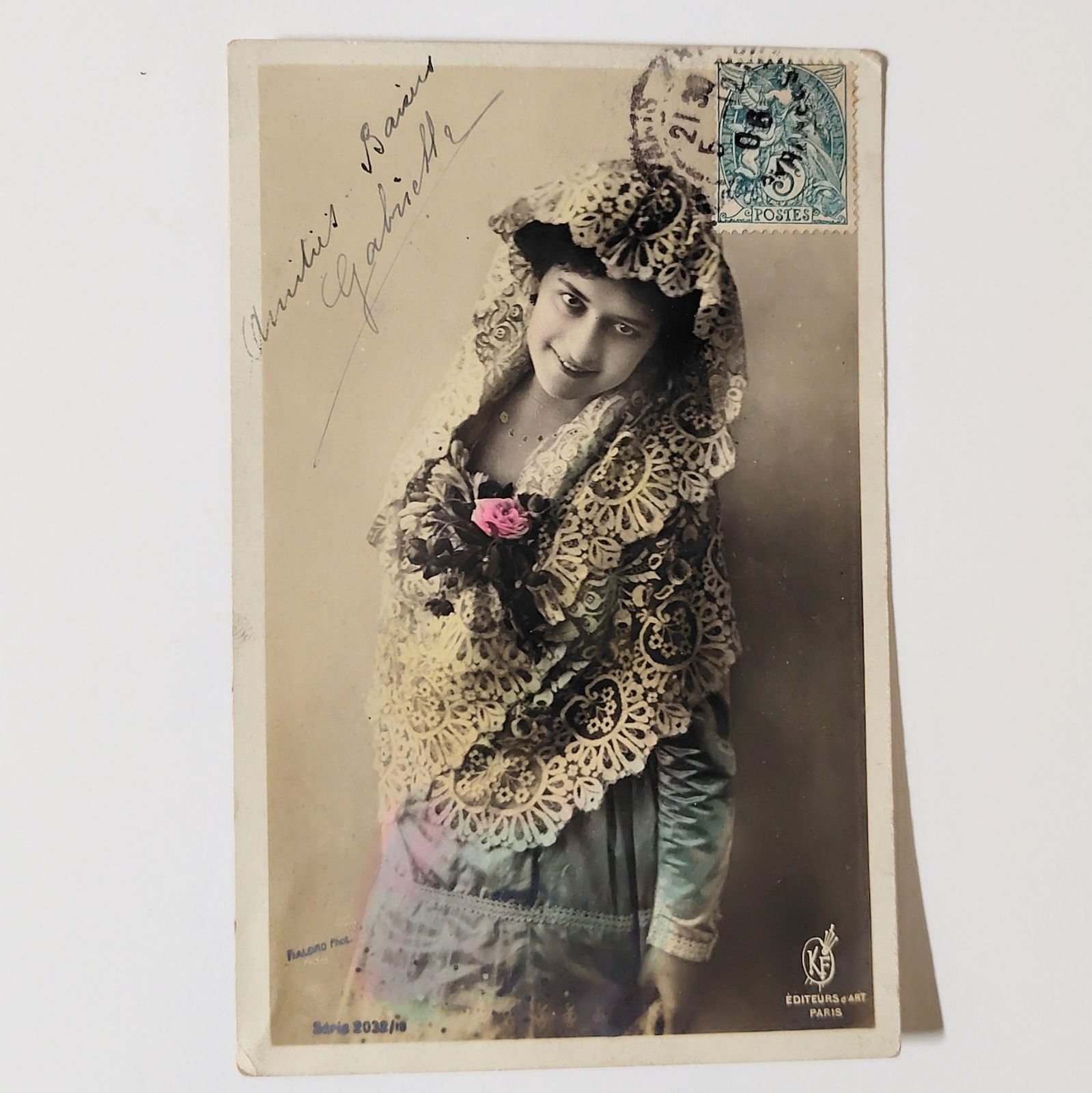 レースのヴェールの微笑 ― パリより フランス ヴィンテージ ポスト