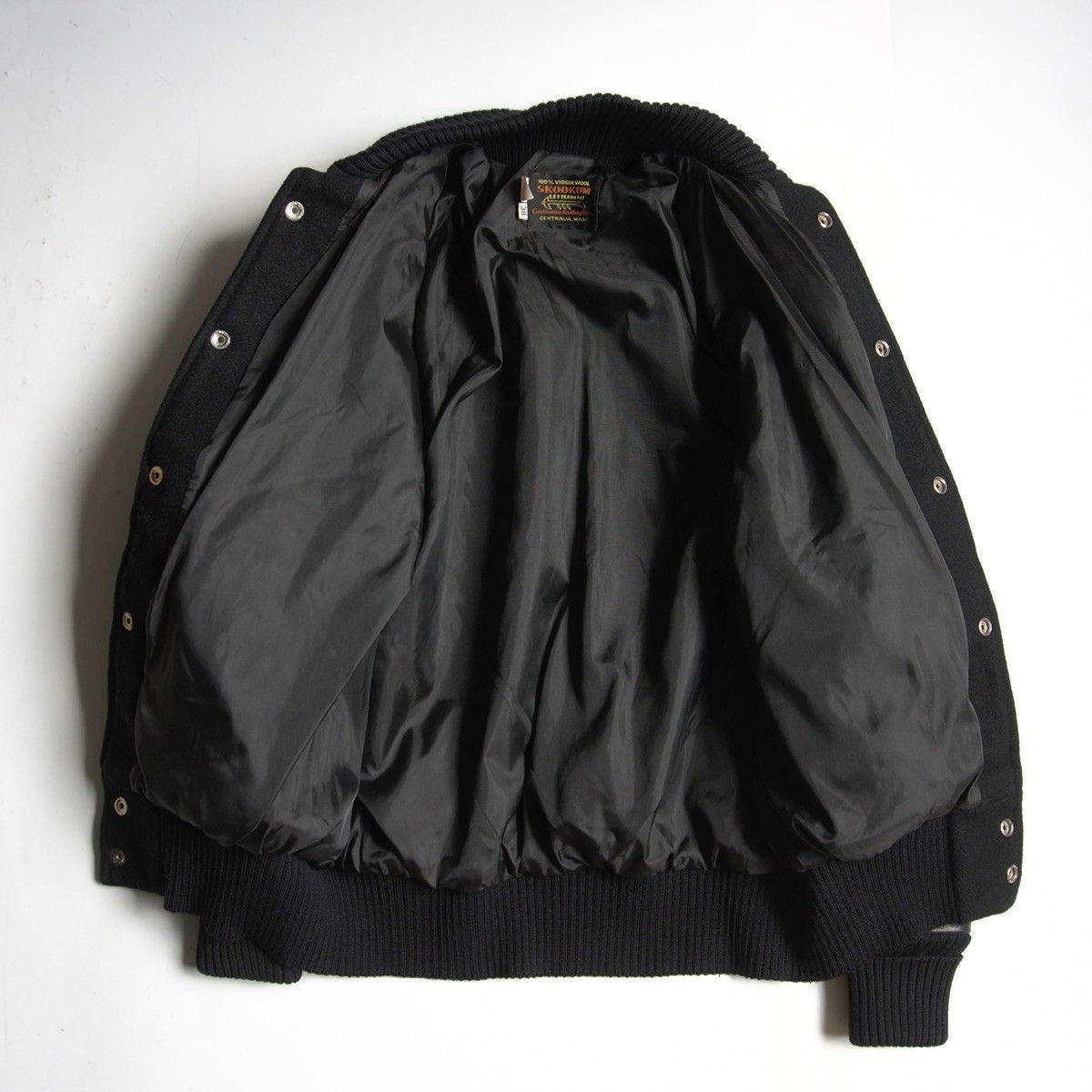 美品】SKOOKUM【メルトン×レザー スタジャン】38 スクーカム ブラック