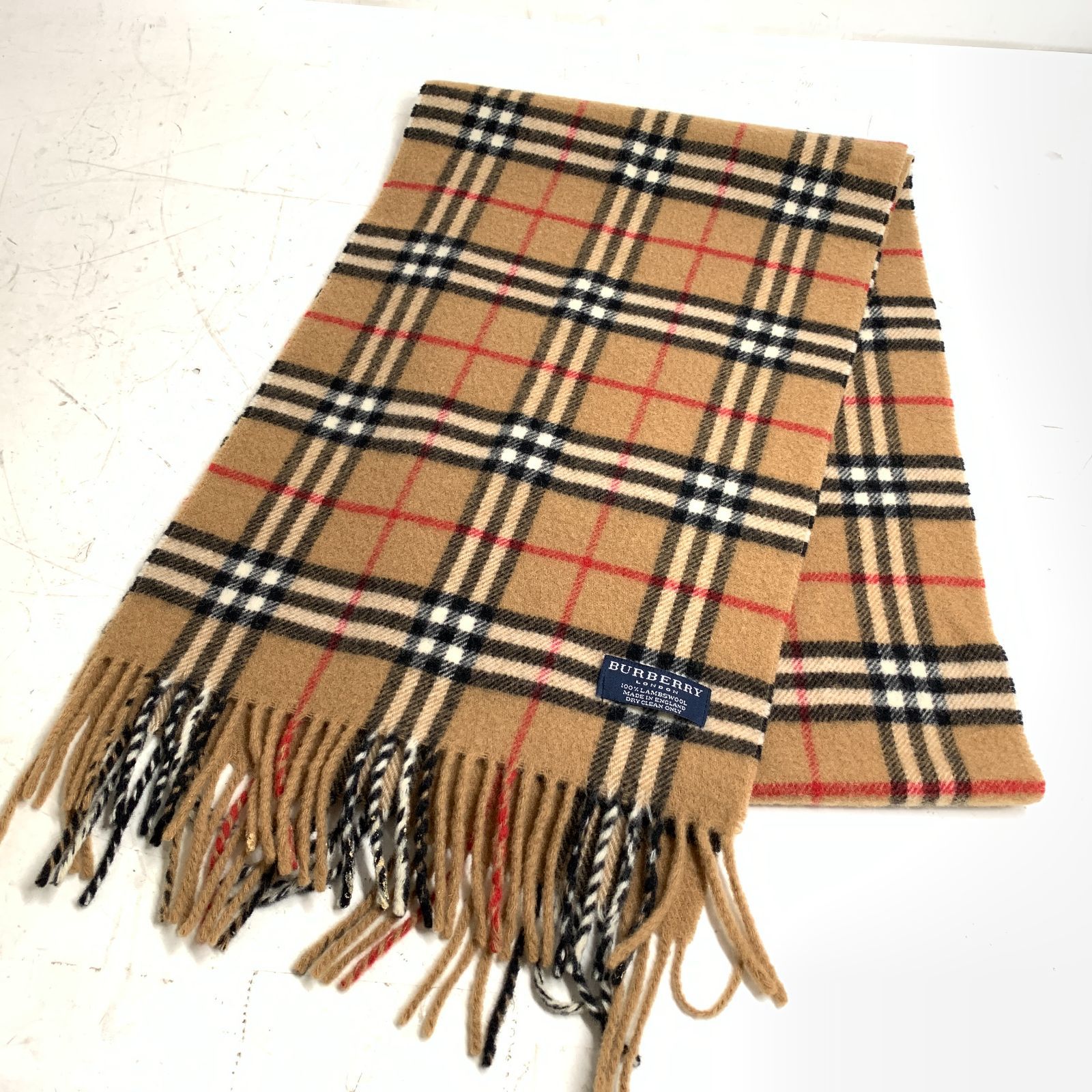 f001 L Burberrys ノバチェック柄 マフラー バーバリー 100