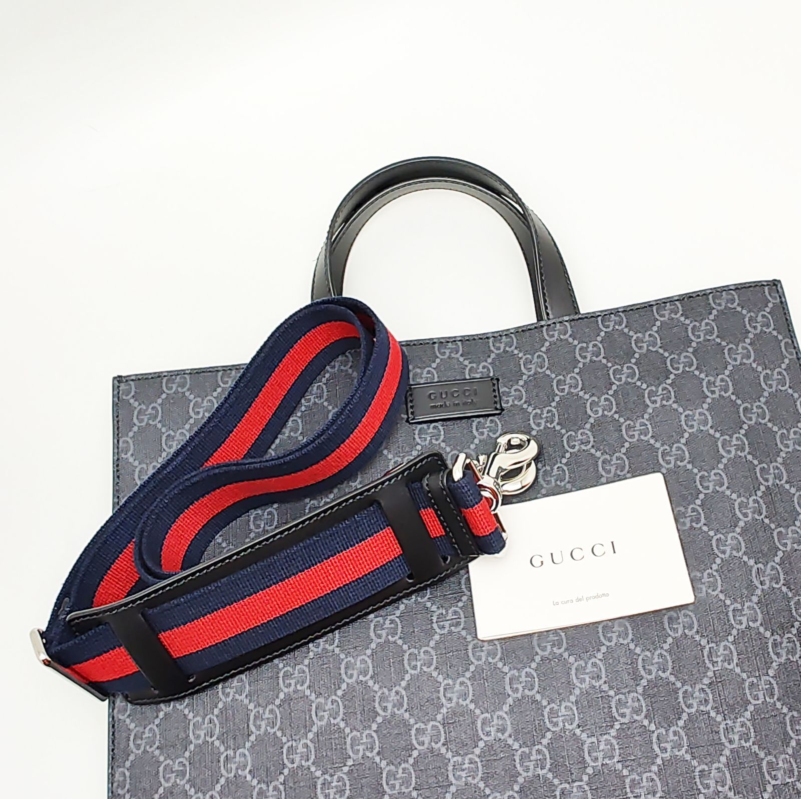 新品同様】グッチ トートバッグ GGスプリーム ブラック ショルダー