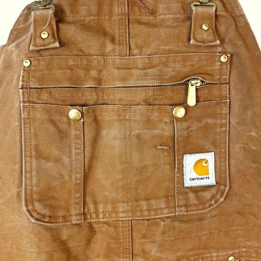 CarharttカーハートR37ダック地ダブルニーオーバーオールサロペット