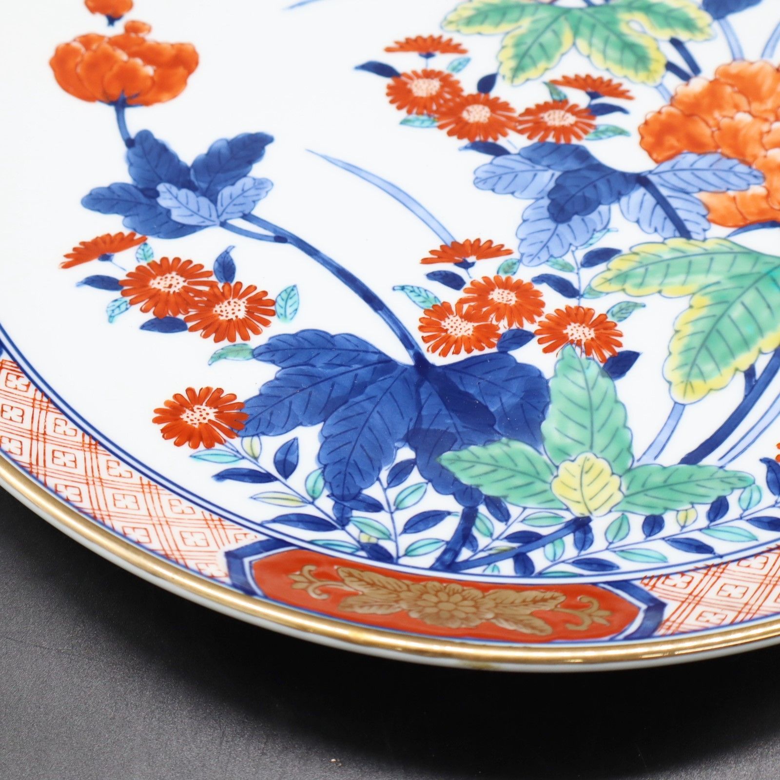 △ 直径約34㎝｜大皿 飾り皿｜有田焼 哲山作 伝統工芸｜ □O9532