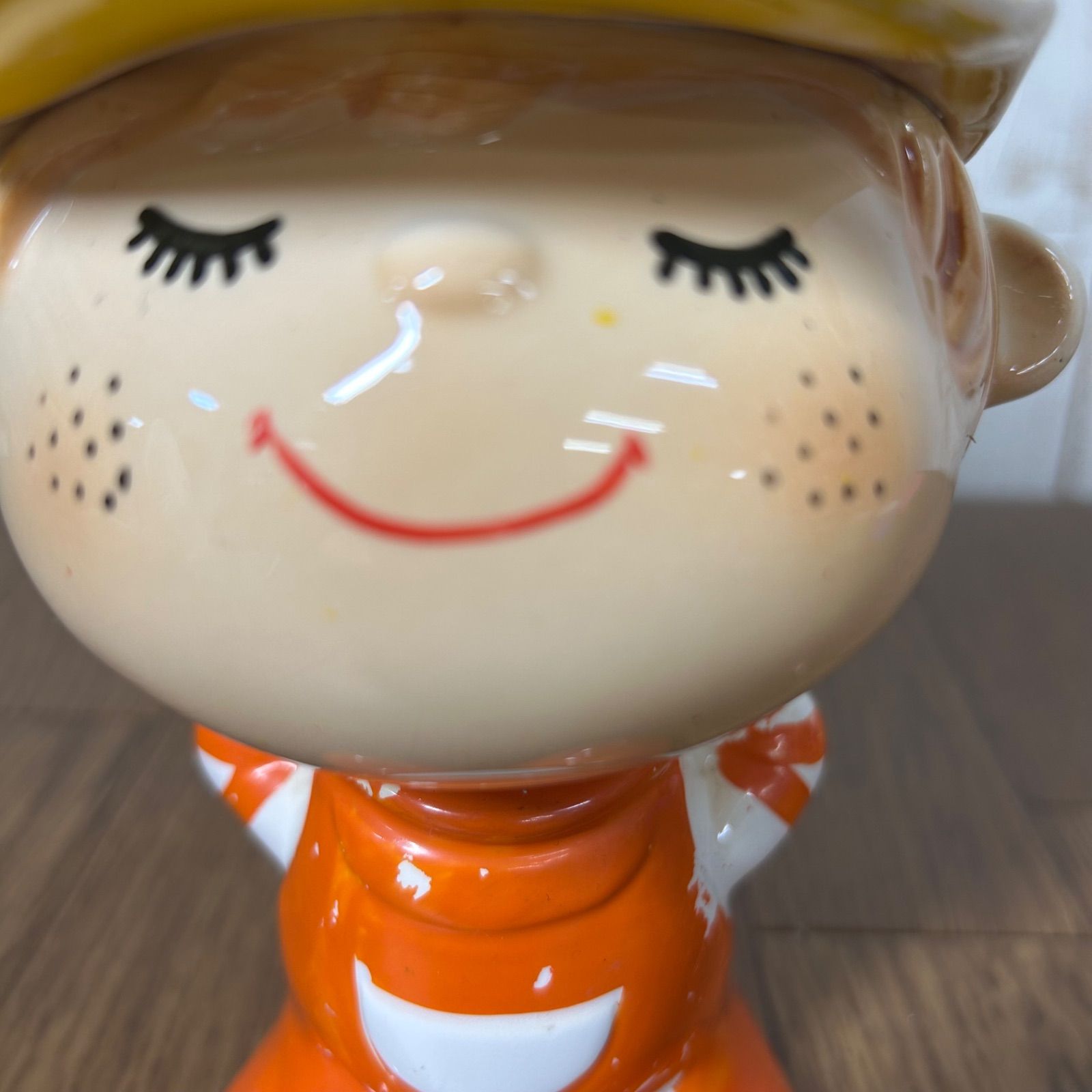 昭和レトロ 水森亜土 陶器 亜土ちゃん 貯金箱 キャラクター あどちゃん