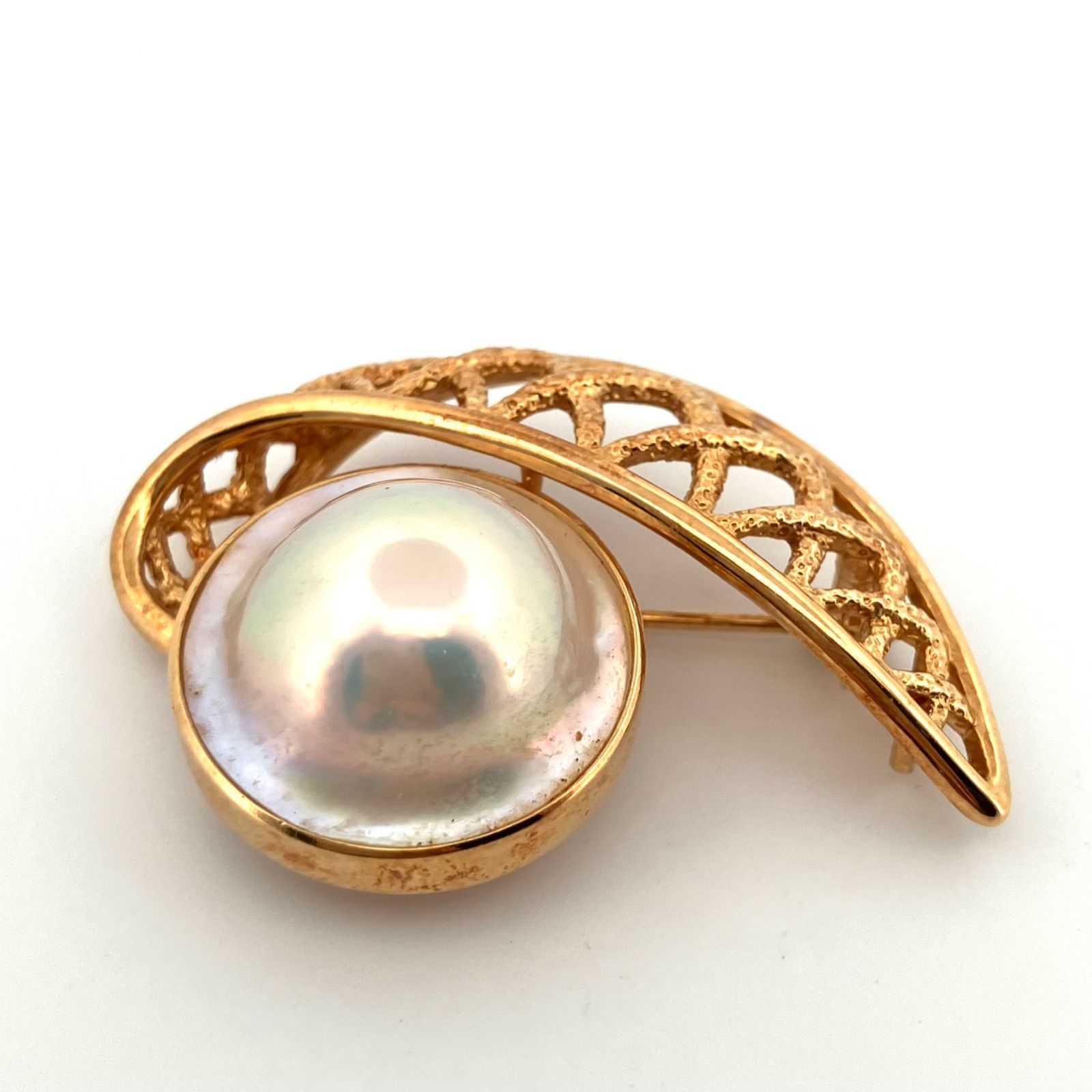 TASAKI タサキ パール 真珠 マベパール ブローチ ゴールド レディース