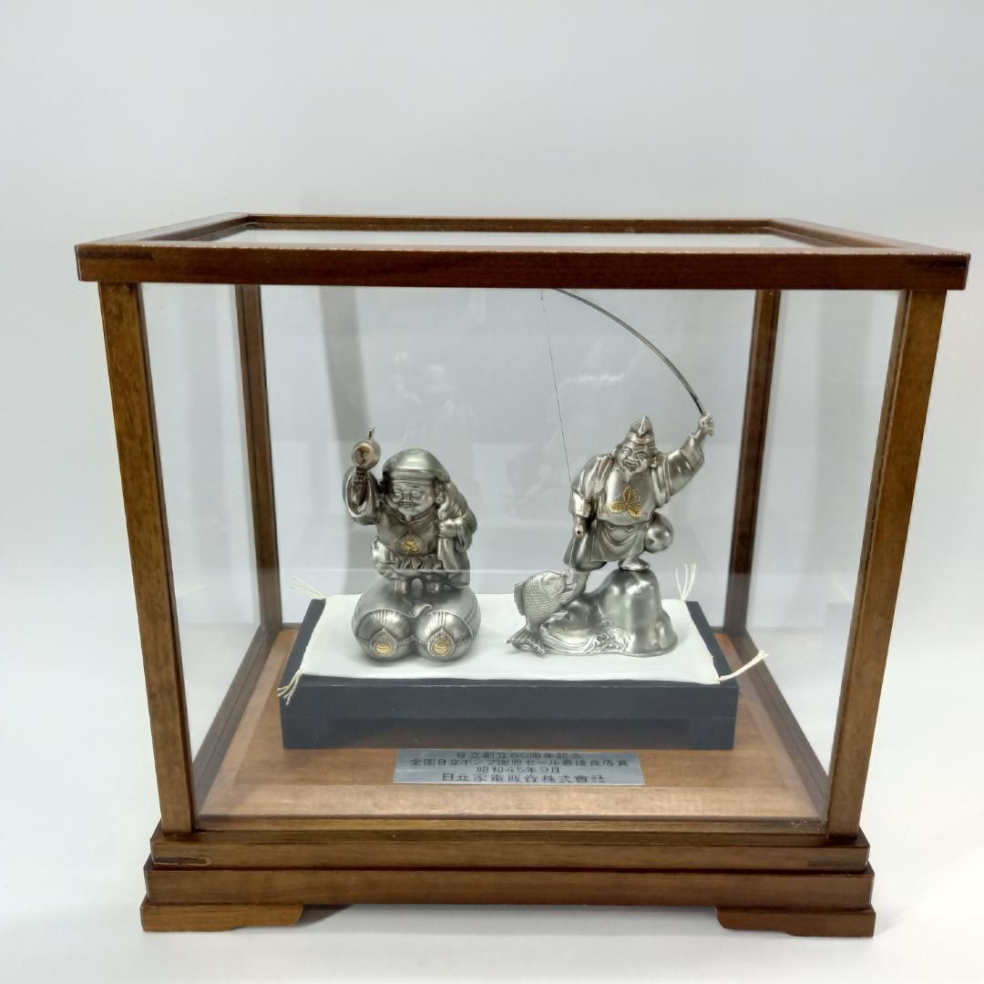 純銀製】大黒天 恵比寿 置物 ガラスケース - メルカリ