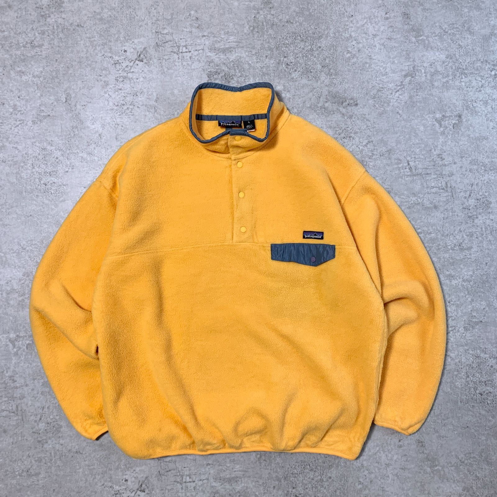 90s 1998年 USA製 patagonia Synchilla Snap T Pullover【yellow