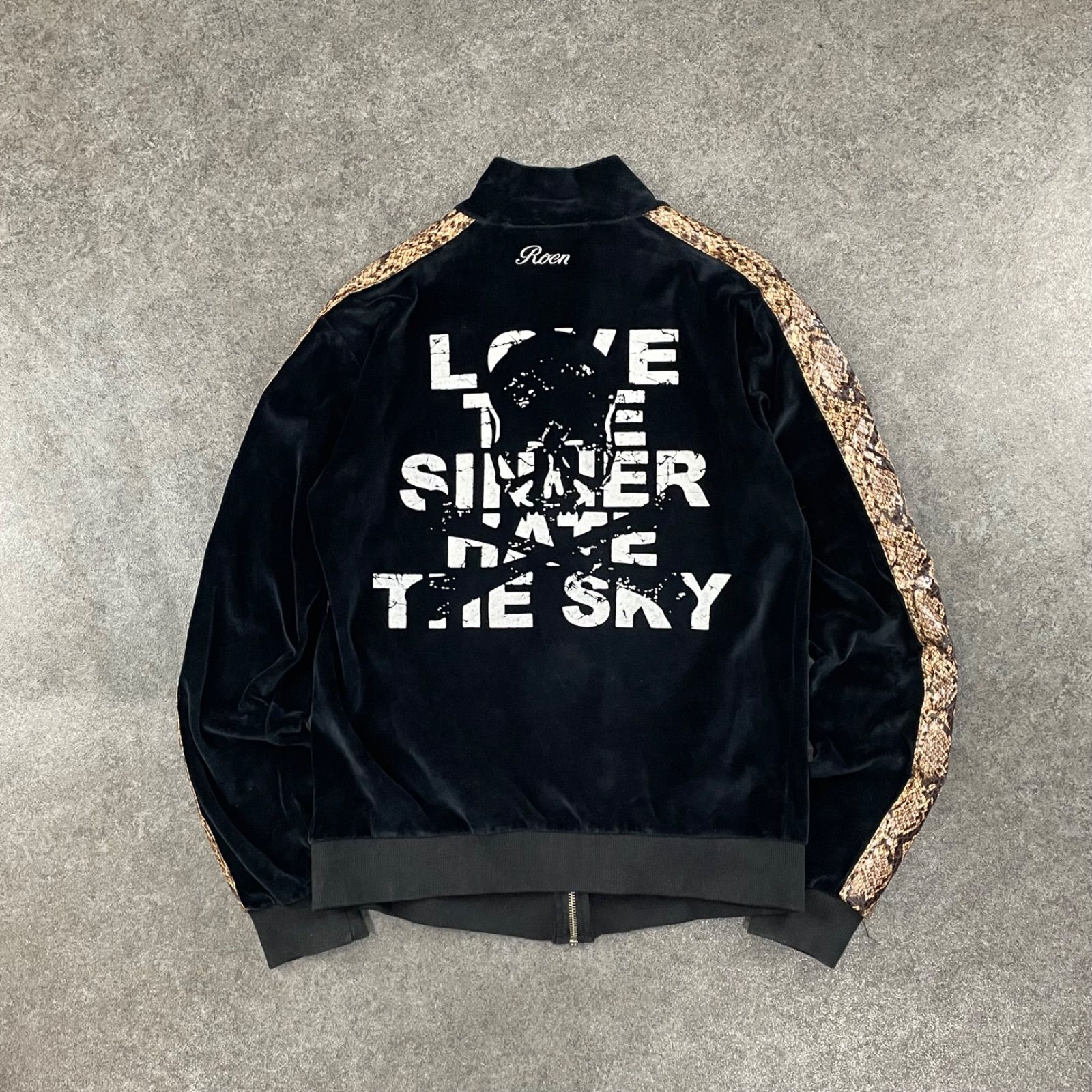 Roen Velour Track Jacket Blouson Black Skull y2k ロエン ベロア