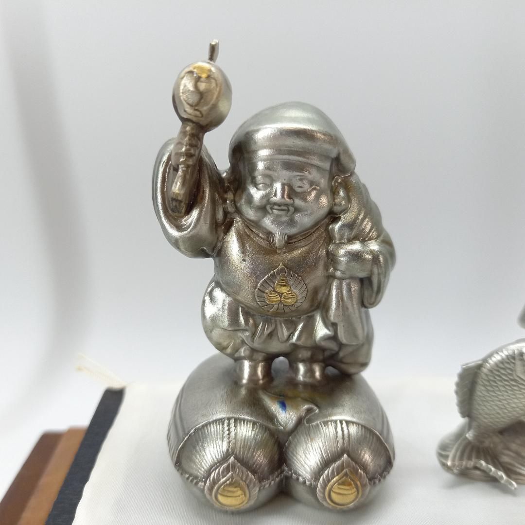 純銀製】大黒天 恵比寿 置物 ガラスケース - メルカリ