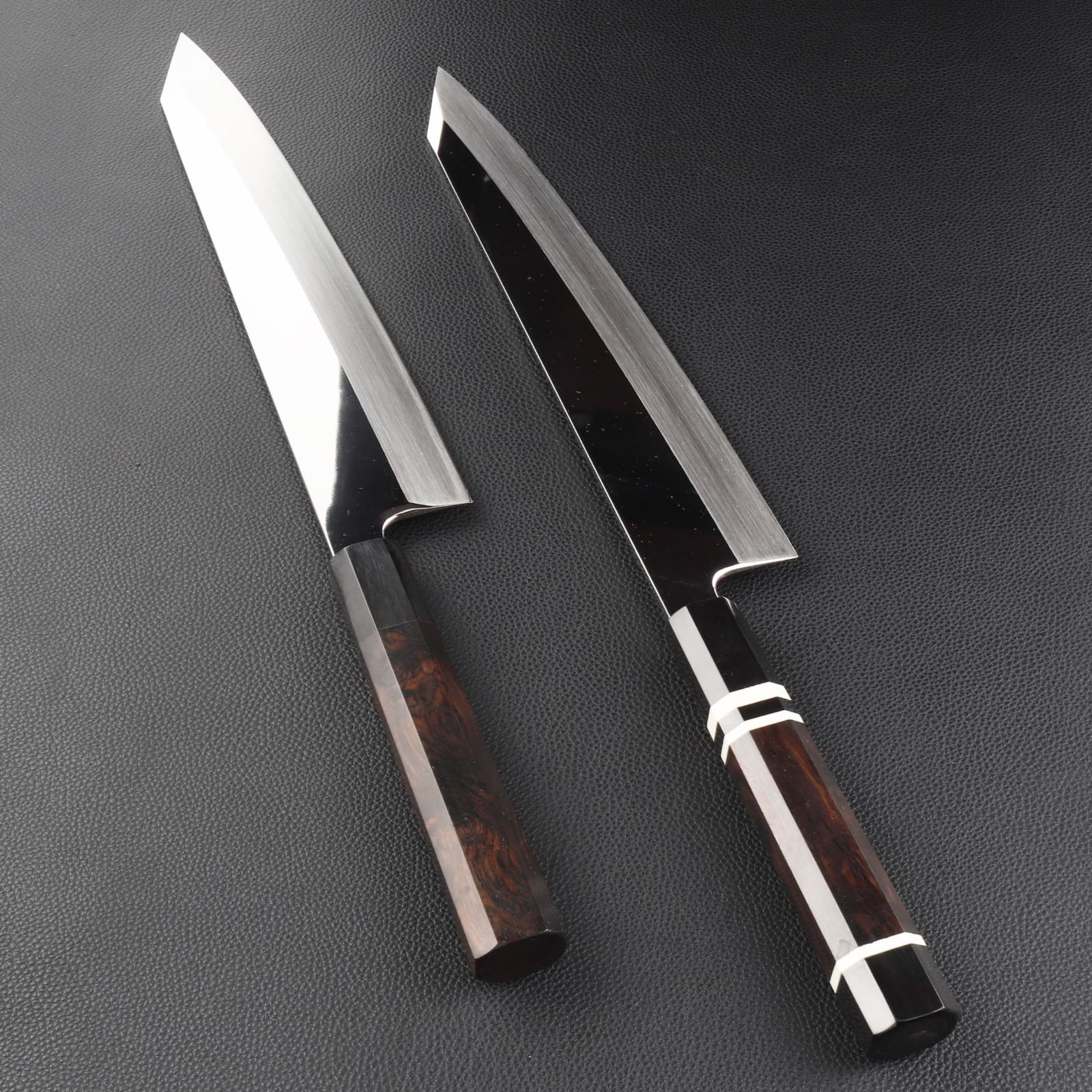 勘所型牛刀 9寸（刃渡り270mm）片刃 通常鏡面仕上げ 本刃付け 八角柄