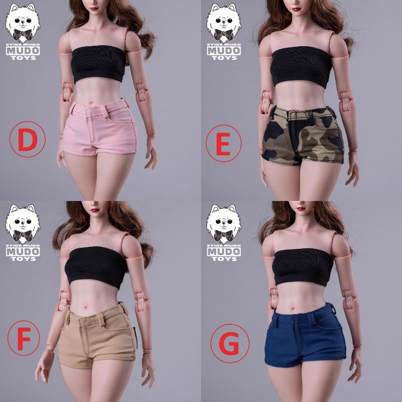 1/6 フィギュア用 ドール用 ストレッチホットパンツ 1/6スケール女性