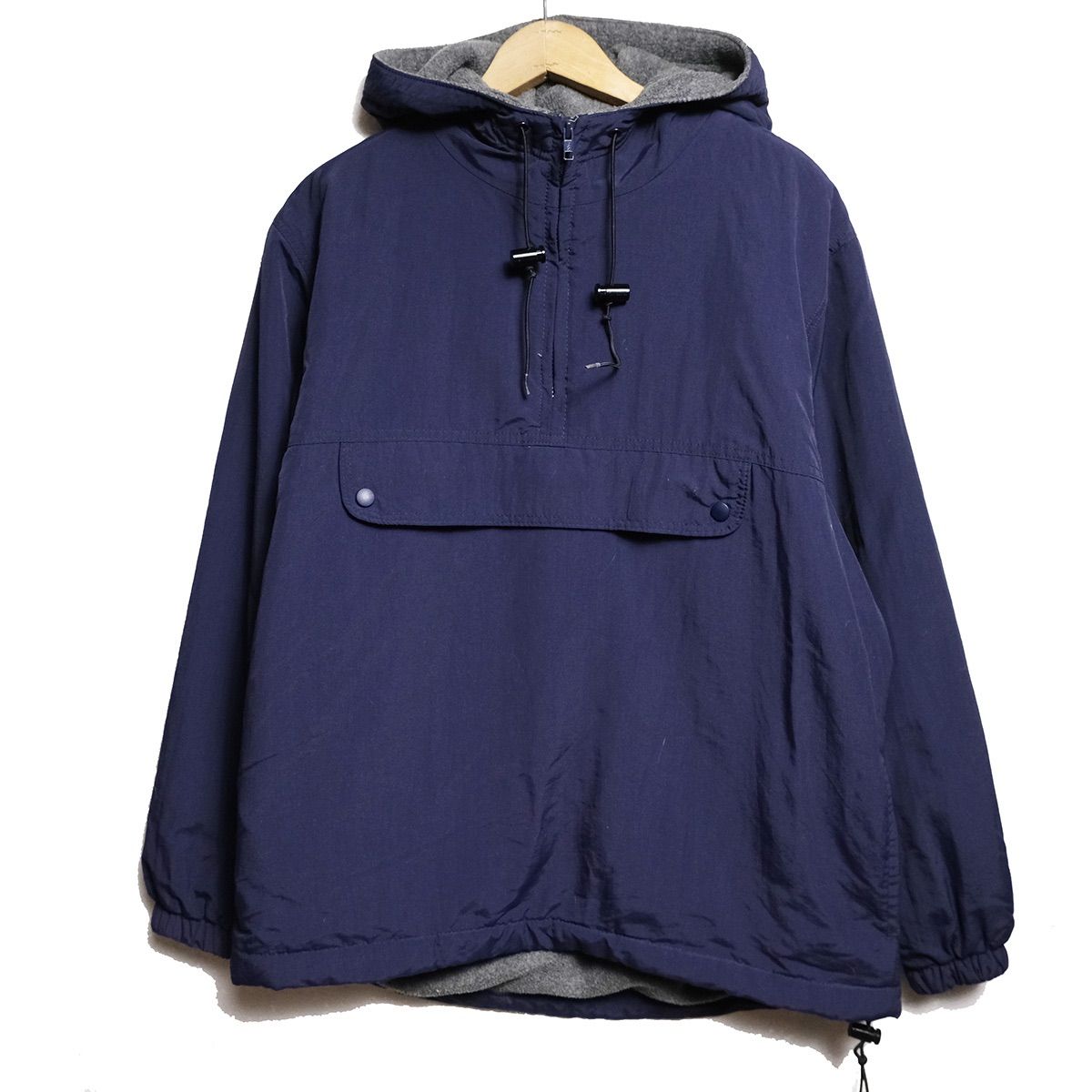 90's USA製 Jクルー フリースライニング ナイロン アノラックパーカー