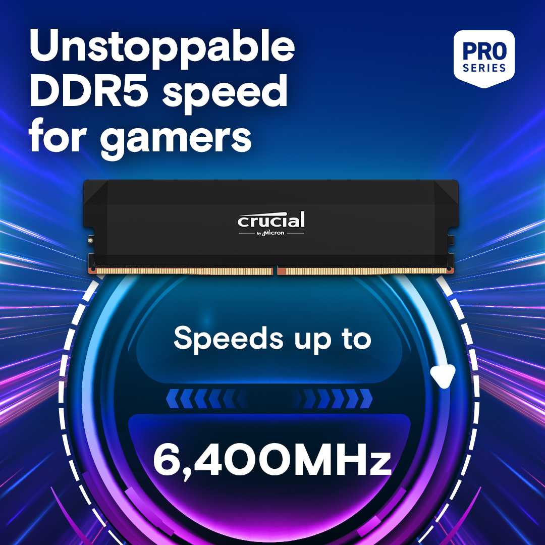 Crucial Pro DDR5-6000 32GB Kit (16GBx2) UDIMM: OC Gaming Memory