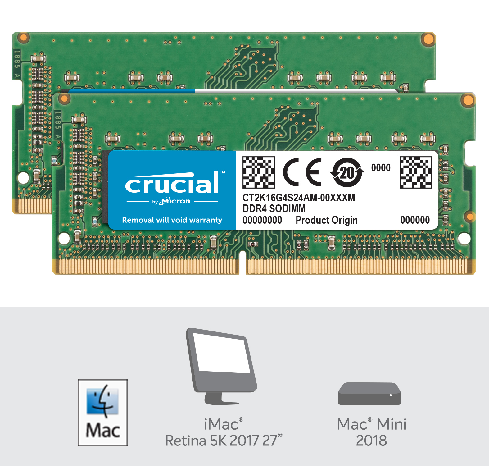 Crucial 32GB Kit (2 x 16GB) DDR4-2400 SODIMM Memory for Mac