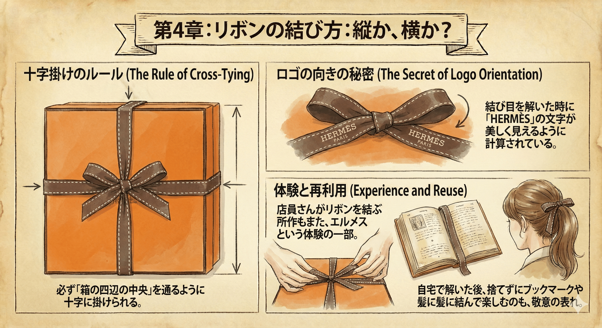 保存版】解く瞬間の永遠化：エルメスのリボン「ボルデュック」が主役に