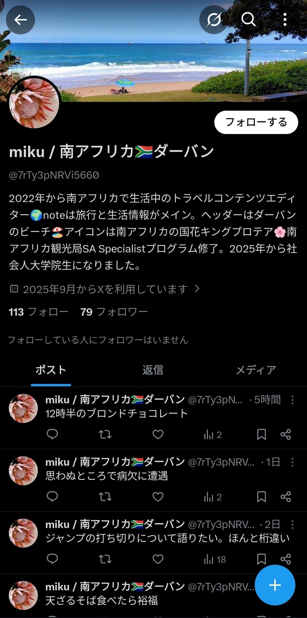 なんと！ なりすましアカウントを発見｜Murakami Miku / 南アフリカ🇿🇦