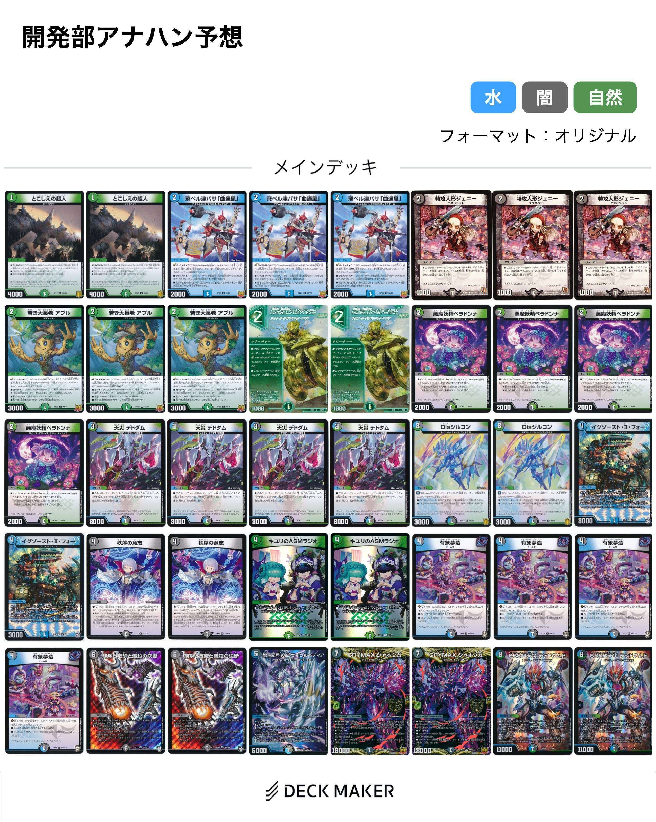 デュエマ】アナカラーハンデス成立初期のデドダム3枚入りデッキの調査