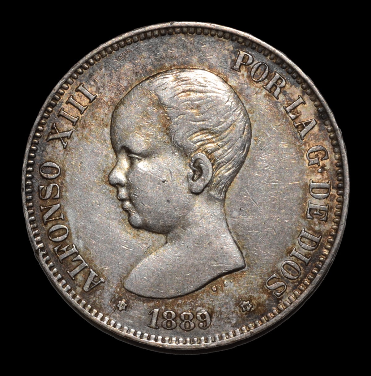 アンティークコインの世界｜アルフォンソ13世5ペセタ銀貨とスラブの