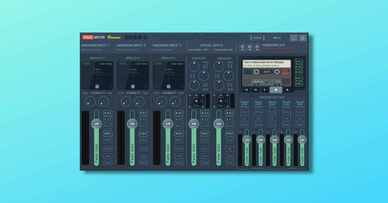 仮想オーディオミキサー「Voice Meeter Banana」の紹介 前編 〜基本的