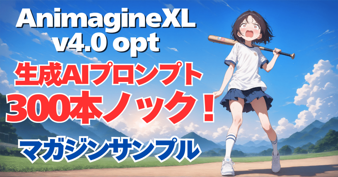 Animagine XL v4 Opt 画像生成AIプロンプト300本ノック！（マガジン