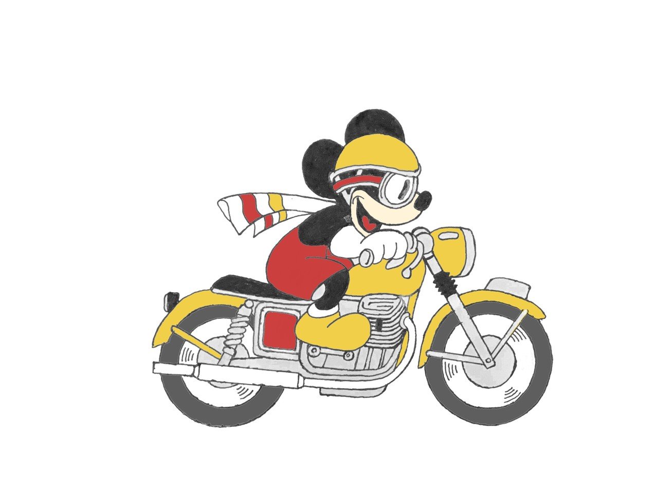 バイクで疾走するミッキー｜FIDO