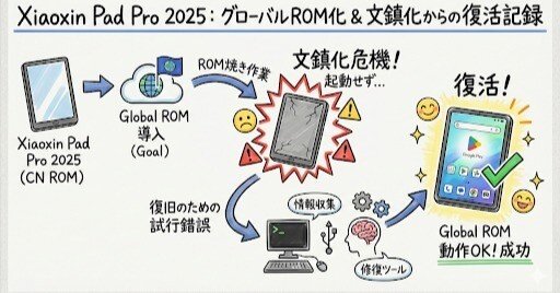 Xiaoxin Pad Pro 2025をグローバルROM化中に文鎮化しかけたけど復活