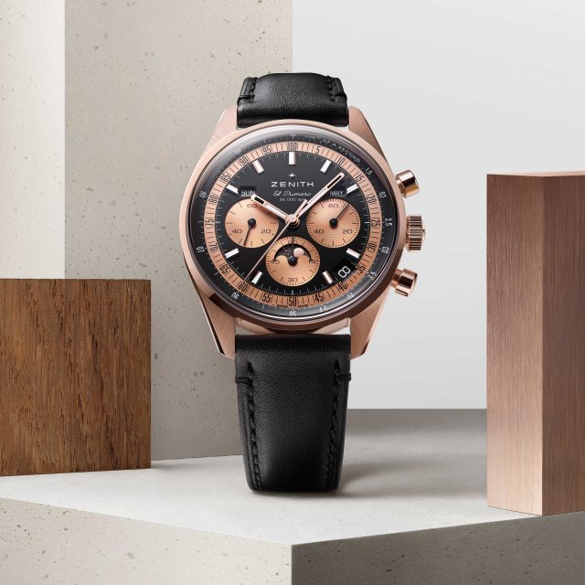 ゼニスがエレガントなブラックと温かみのあるローズゴールドが調和する
