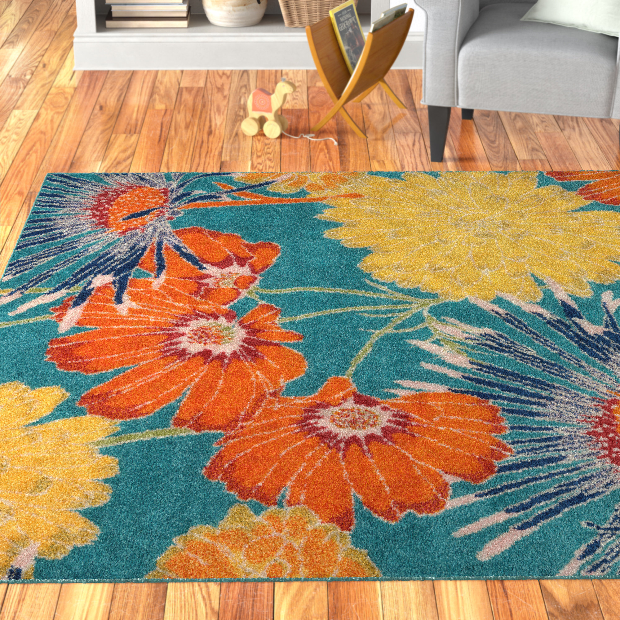 Andover Mills™ Amick Floral Indoor Rug & Reviews | Wayfair