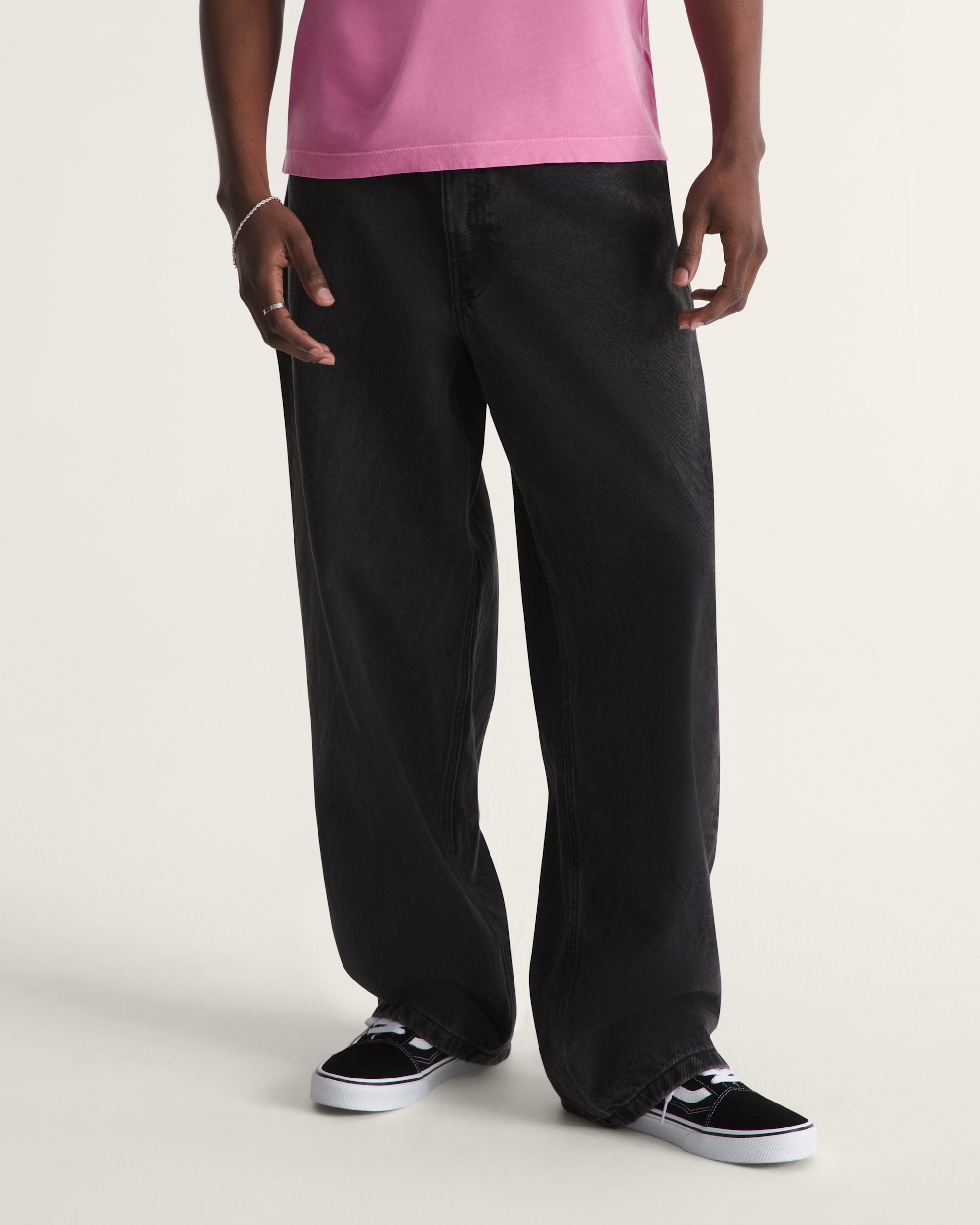 Check-5 Baggy Denim Pants in Black | Vans
