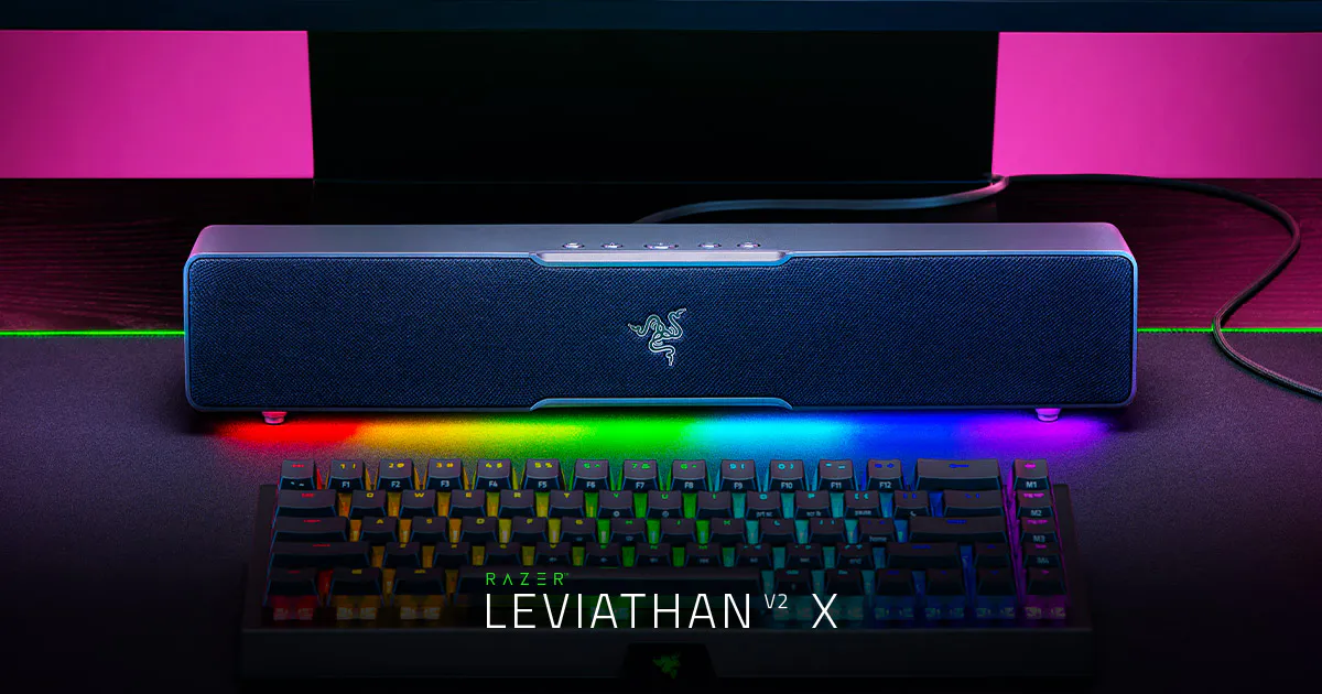 コンパクトな USB Type-C PC サウンドバー – Razer Leviathan V2 X