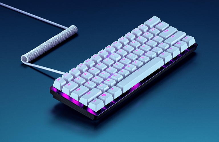 キーボードのキー交換 - Razer PBT キーキャップ + コイルケーブル