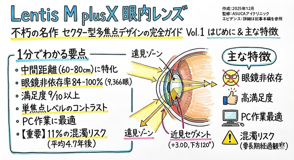 Lentis M plusX眼内レンズ👁️不朽の名作 セクター型多焦点デザインの
