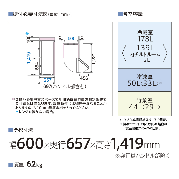 AQR-SV27P | 容積：272L | SVシリーズ | 冷蔵庫 | アクア株式会社（AQUA）