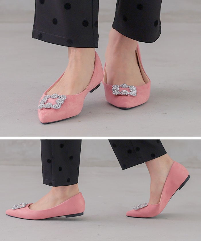 ビジューフラットパンプス レディース | アクアガレージ aquagarage