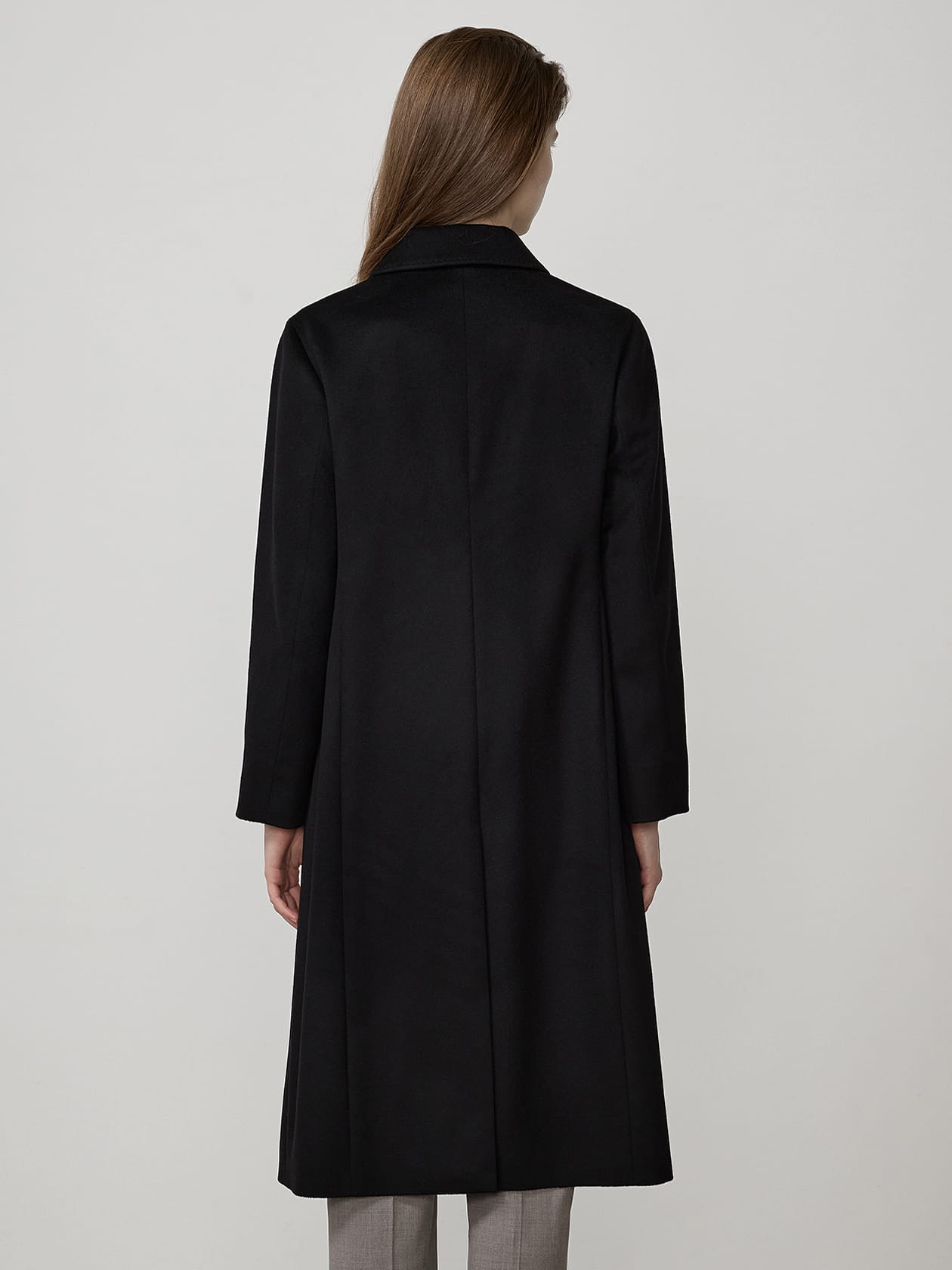 ブラックカシミヤ ステンカラーコート